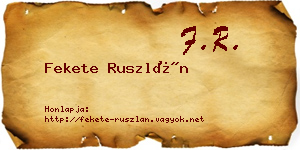Fekete Ruszlán névjegykártya